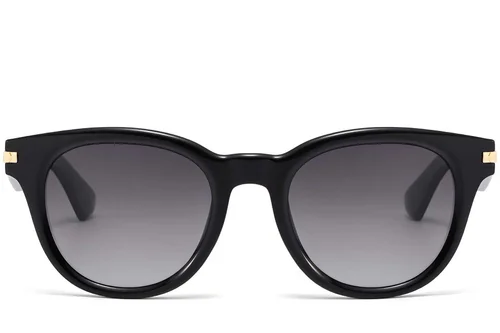 Lunettes de soleil ovales en plastique noir #BS2503-0008