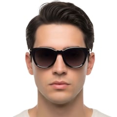 Oval Black Plastic Sunglasses #BS2503-0008