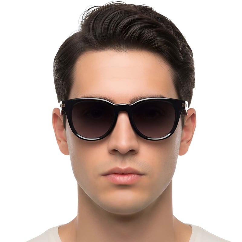 Oval Black Plastic Sunglasses #BS2503-0008