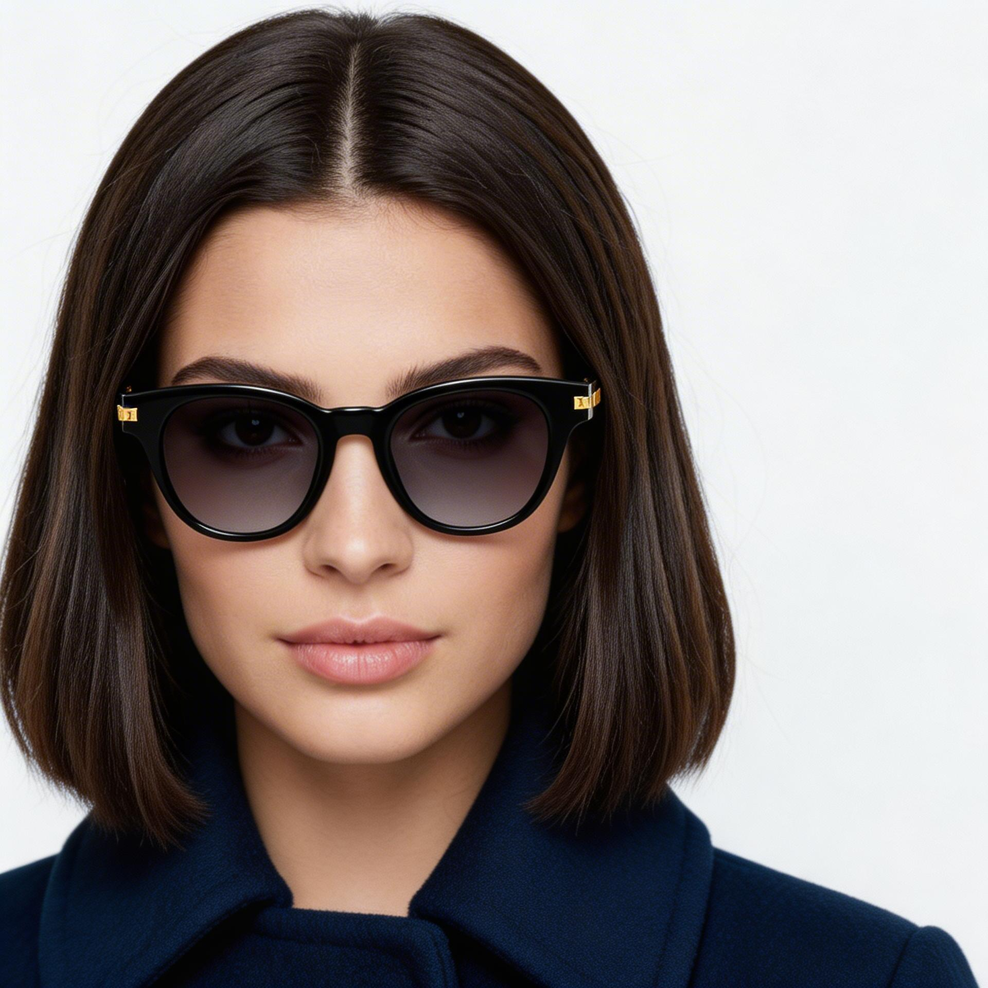 Oval Black Plastic Sunglasses #BS2503-0008