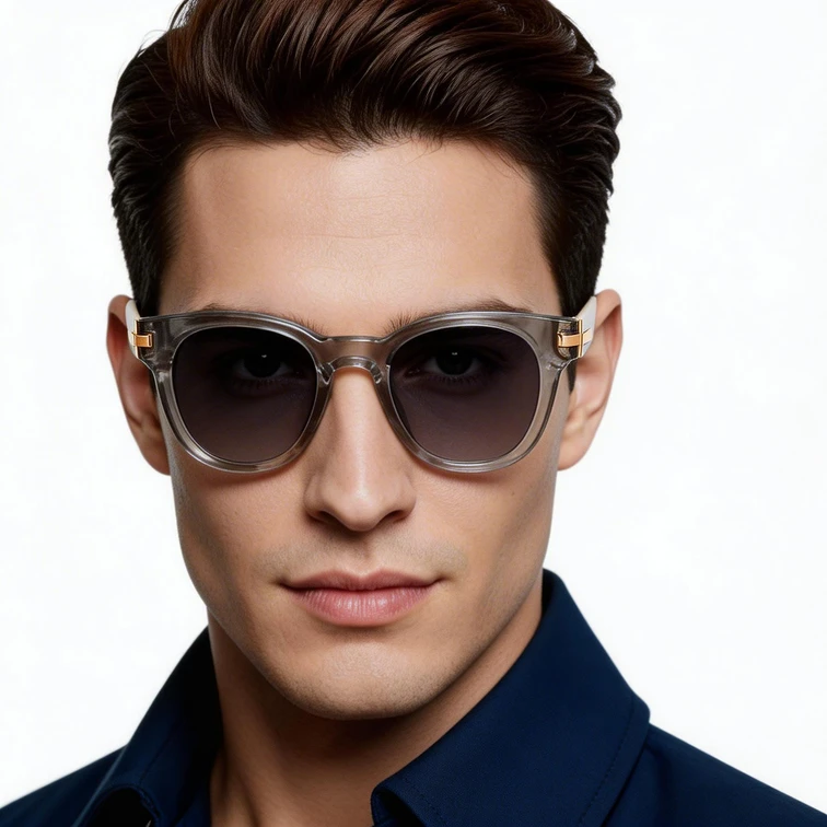 Oval Grey Plastic Sunglasses #BS2503-0009