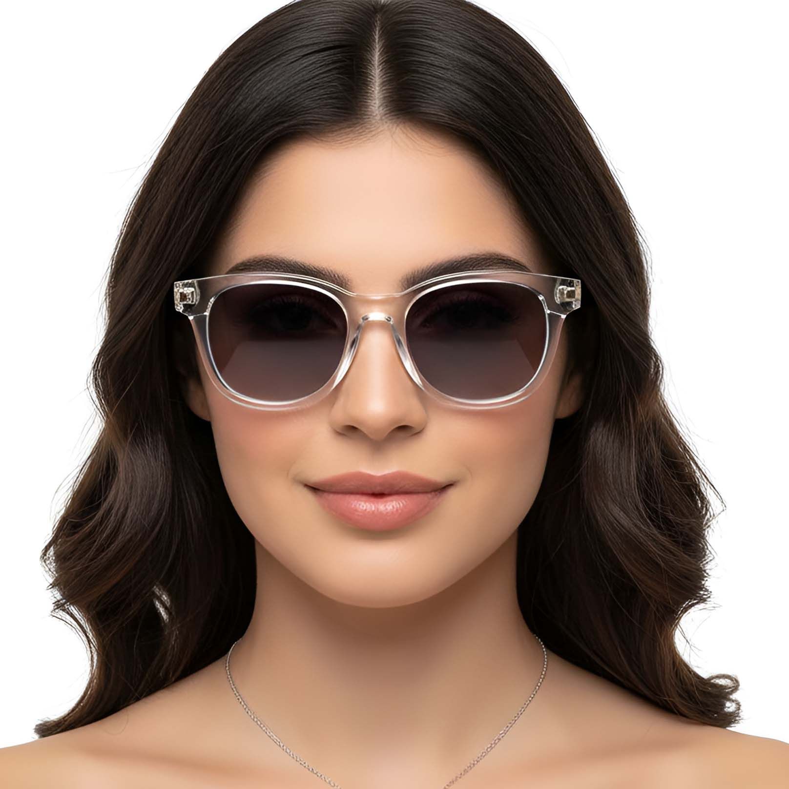Oval Transparent Plastic Sunglasses #BS2503-0010