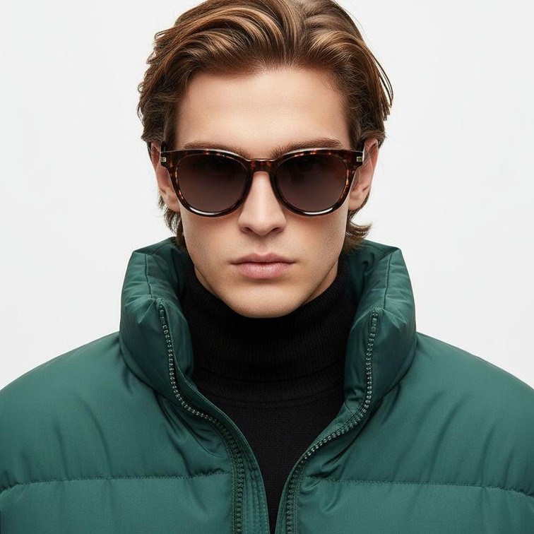 Oval Tortoiseshell Plastic Sunglasses #BS2503-0011