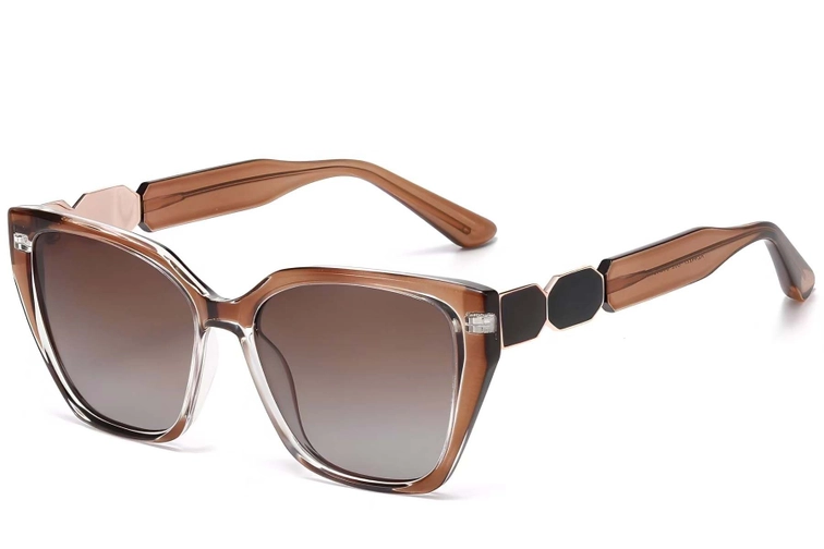 Gafas de sol de plástico marrón con forma de mariposa # BS2503-0016