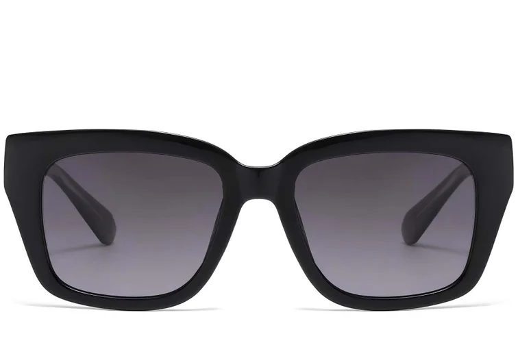 Rechteckige schwarze Kunststoff-Sonnenbrille #BS2503-0018