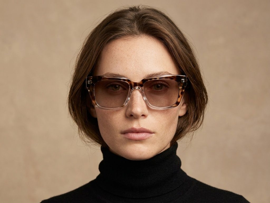 Rectangular Tortoiseshell Plastic Sunglasses #BS2503-0019