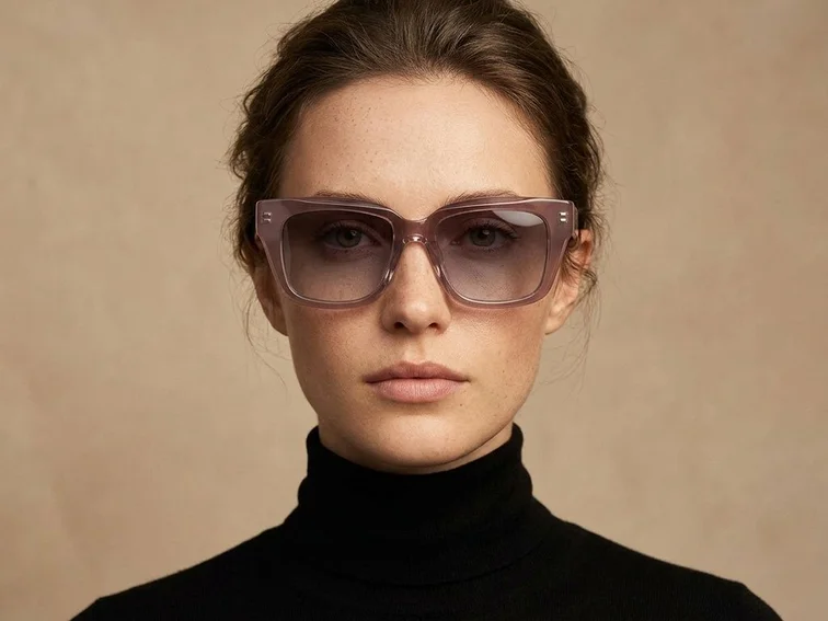 Rectangular Pink Plastic Sunglasses #BS2503-0020