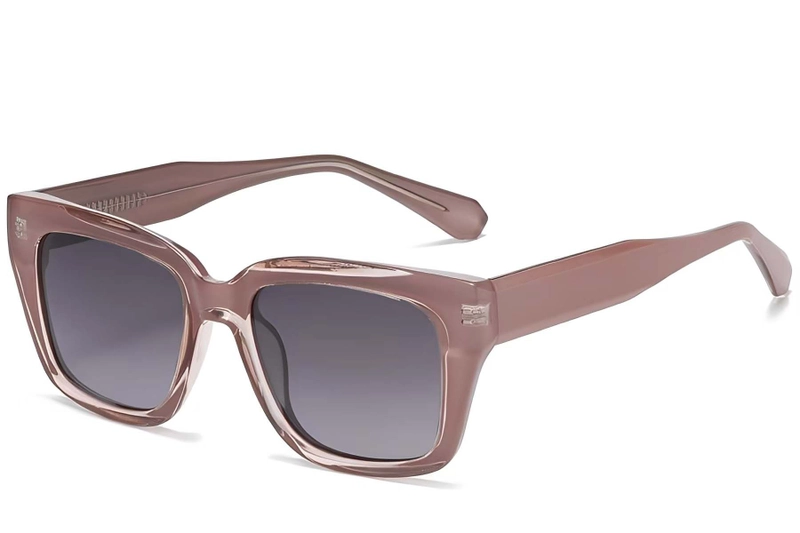 Rectangular Pink Plastic Sunglasses #BS2503-0020