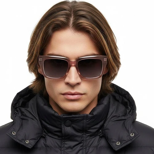 Rectangular Pink Plastic Sunglasses #BS2503-0020