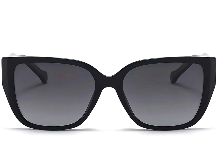 Rectangular Black Plastic Sunglasses #BS2503-0021