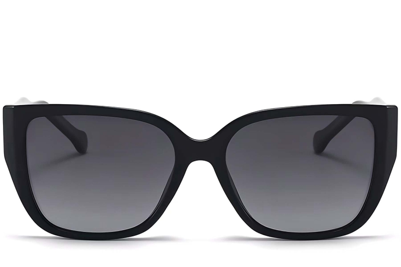 Rectangular Black Plastic Sunglasses #BS2503-0021