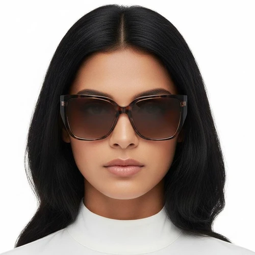 Rectangular Tortoiseshell Plastic Sunglasses #BS2503-0022