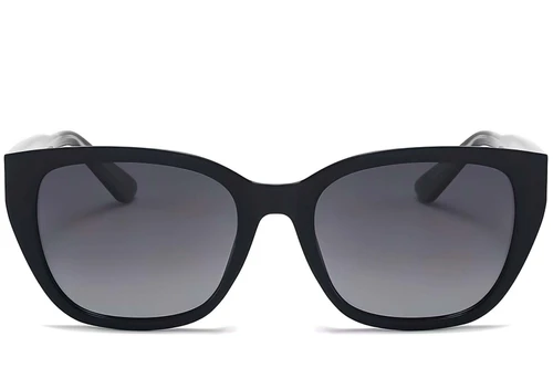 Lunettes de soleil ovales en plastique noir #BS2503-0024