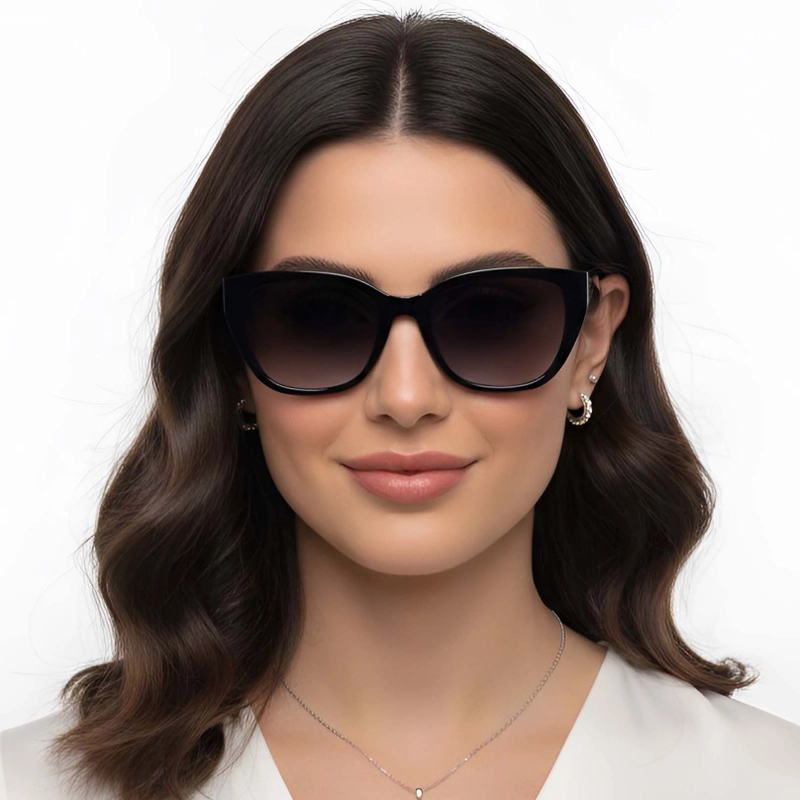 Oval Black Plastic Sunglasses #BS2503-0024