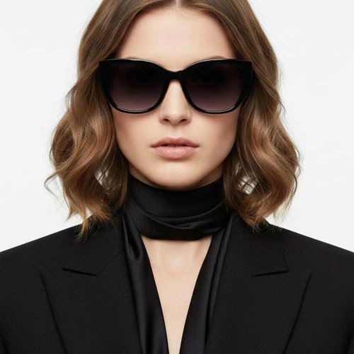 Oval Black Plastic Sunglasses #BS2503-0024
