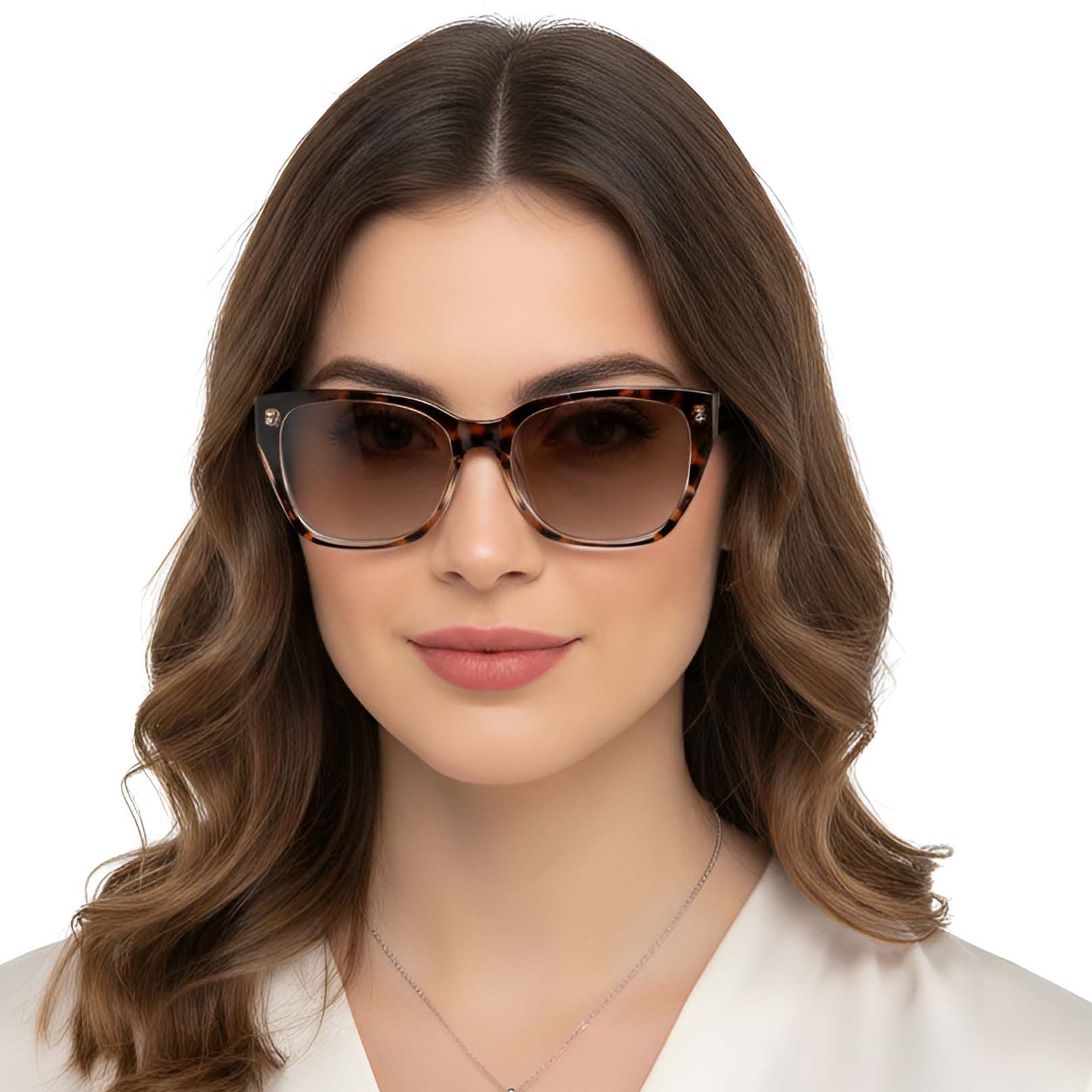 Oval Tortoiseshell Plastic Sunglasses #BS2503-0025