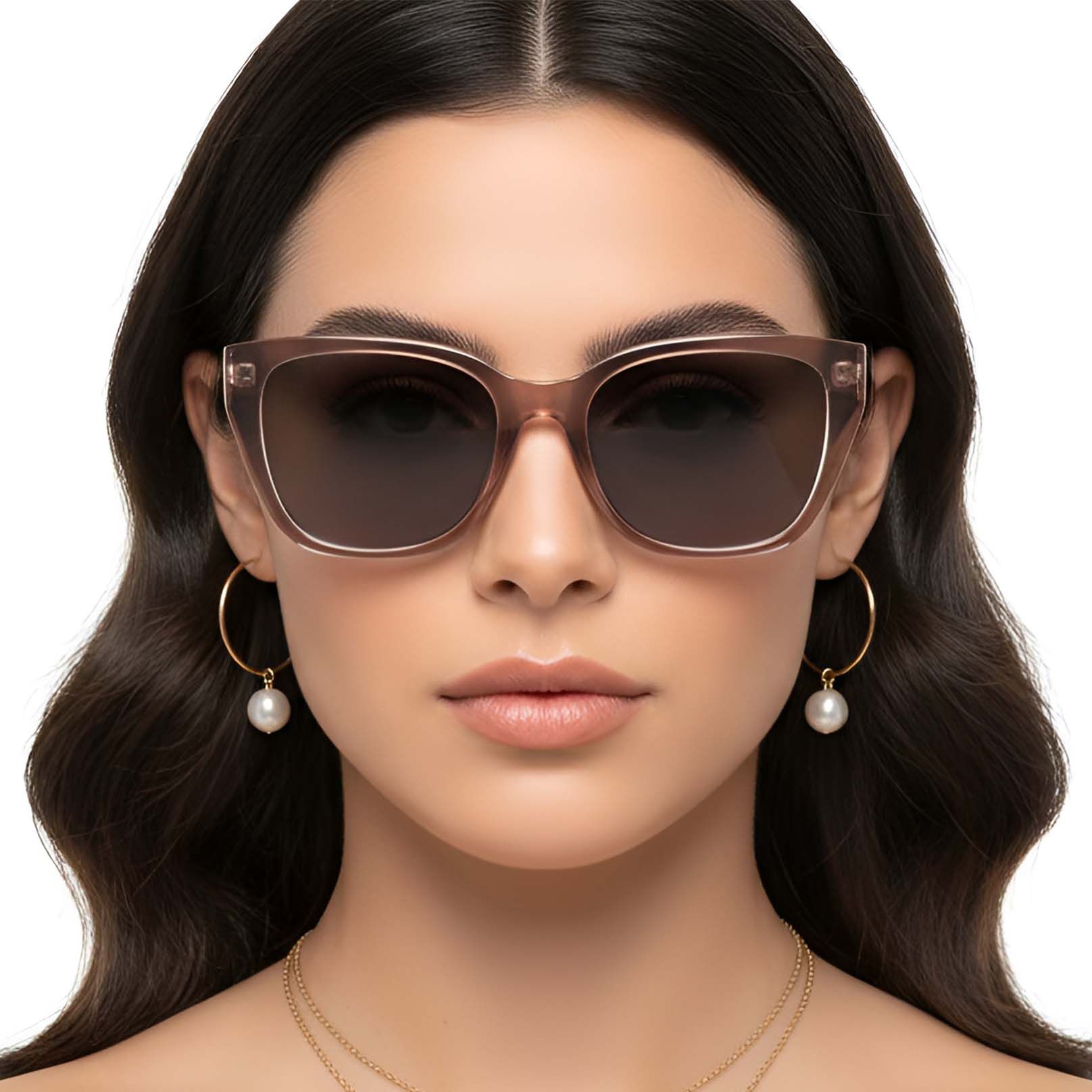 Oval Brown Plastic Sunglasses #BS2503-0026