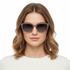 Gafas de sol ovaladas de plástico marrón #BS2503-0026