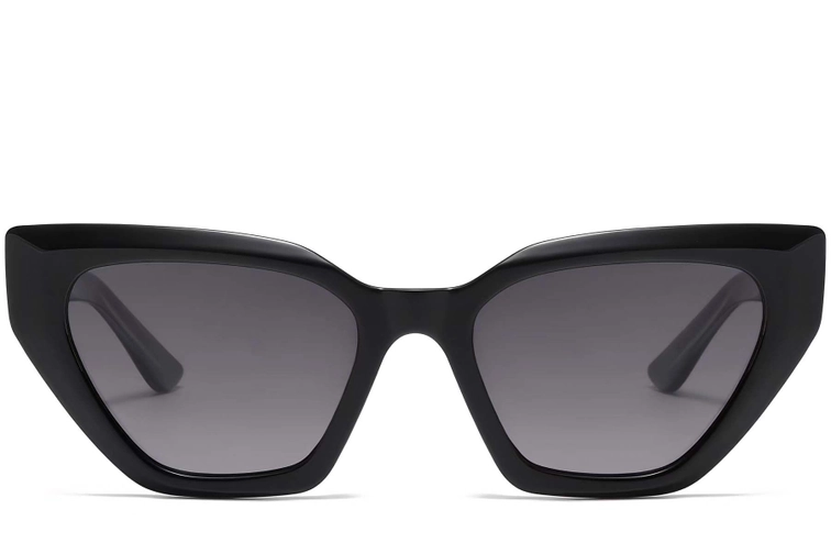 Gafas de sol de plástico negras con diseño de mariposa # BS2503-0027