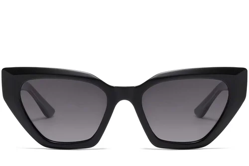 Lunettes de soleil papillon en plastique noir #BS2503-0027