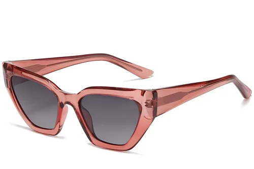 Lunettes de soleil papillon en plastique rouge #BS2503-0030