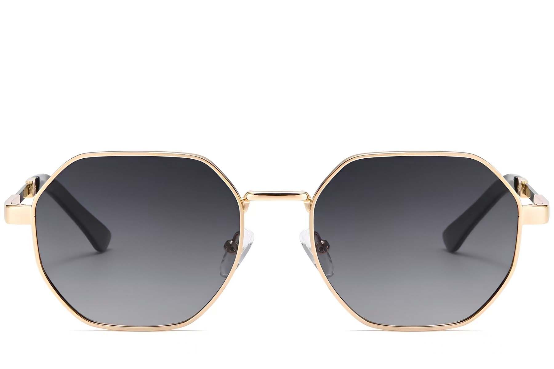 Geometric Golden Metal Sunglasses #BS2503-0038
