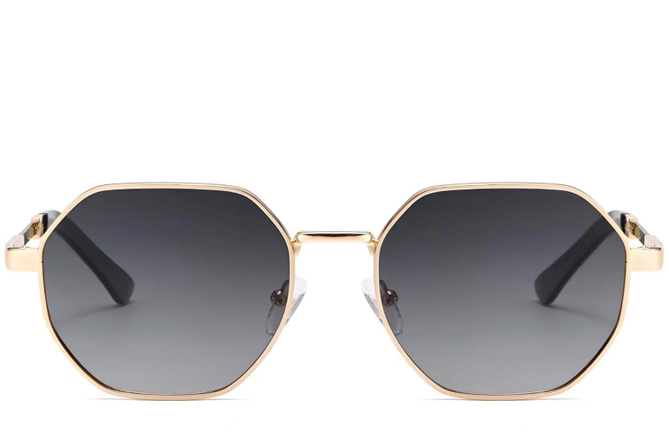 Gafas de sol geométricas de metal dorado #BS2503-0038