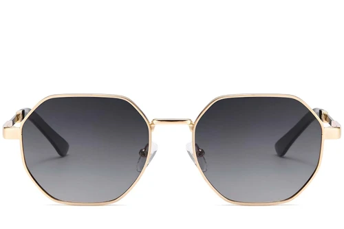 Geometric Golden Metal Sunglasses #BS2503-0038