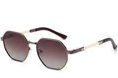 Geometric Copper Metal Sunglasses #BS2503-0039
