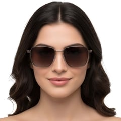 Rectangular Copper Metal Sunglasses #BS2503-0042