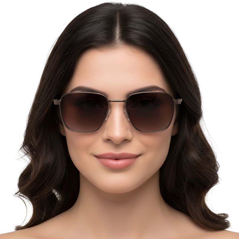 Rectangular Copper Metal Sunglasses #BS2503-0042