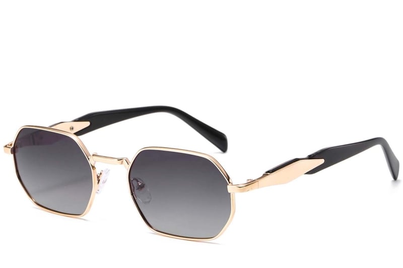 Geometric Golden Metal Sunglasses #BS2503-0044