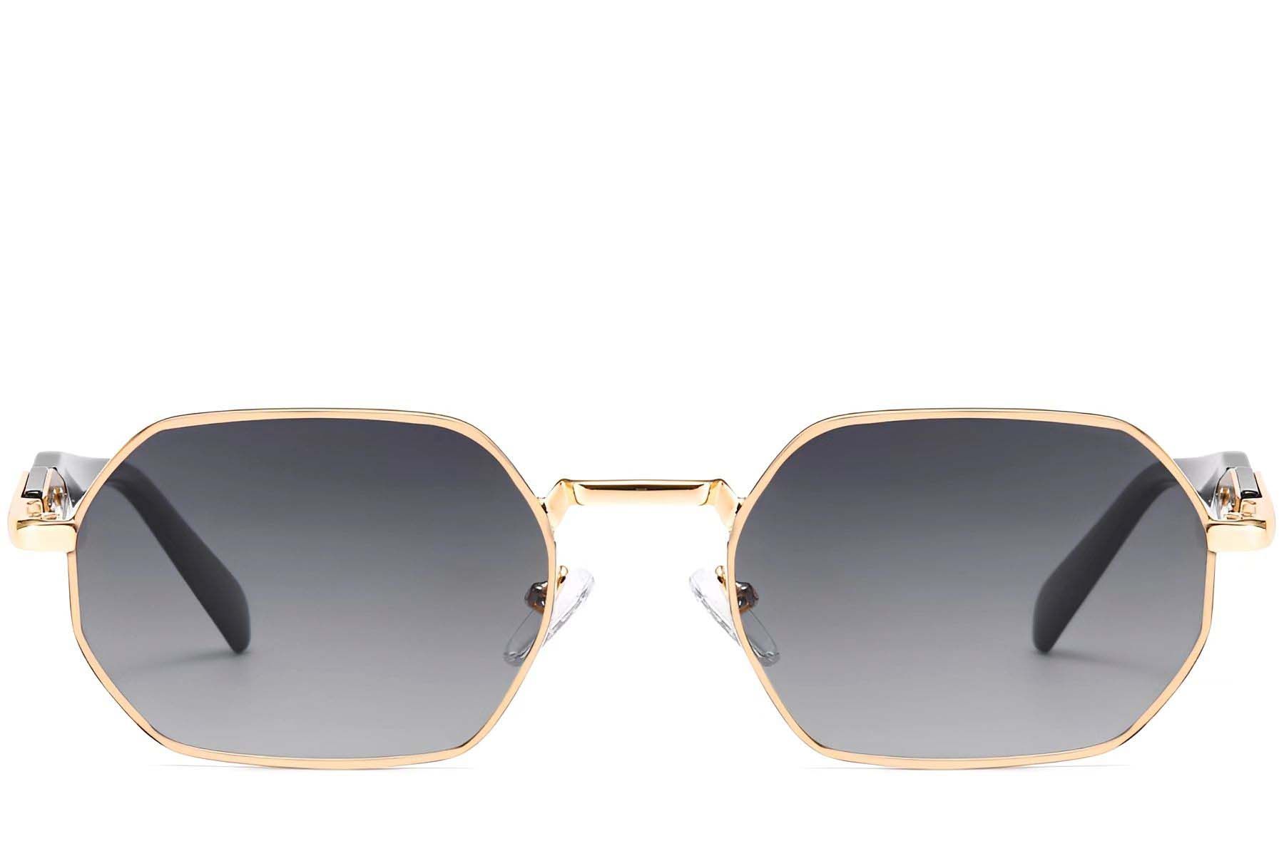 Geometric Golden Metal Sunglasses #BS2503-0044