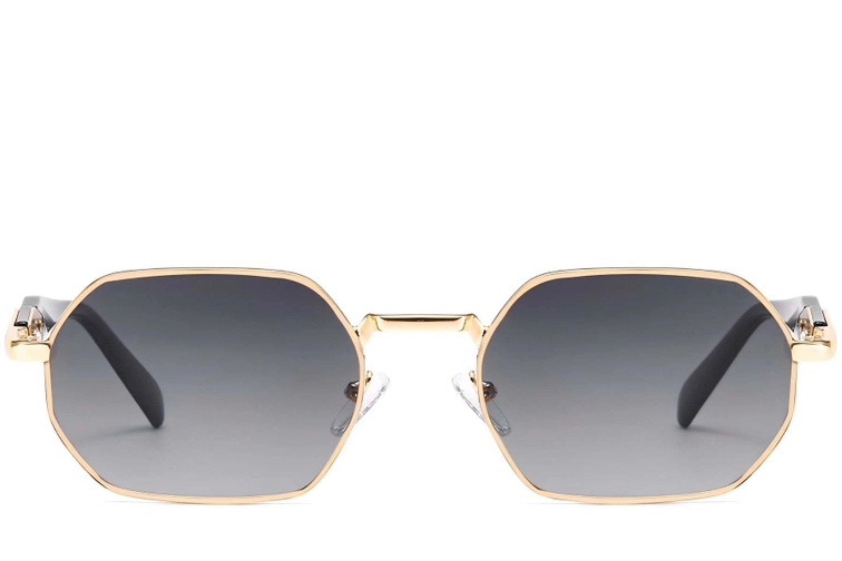 Geometric Golden Metal Sunglasses #BS2503-0044