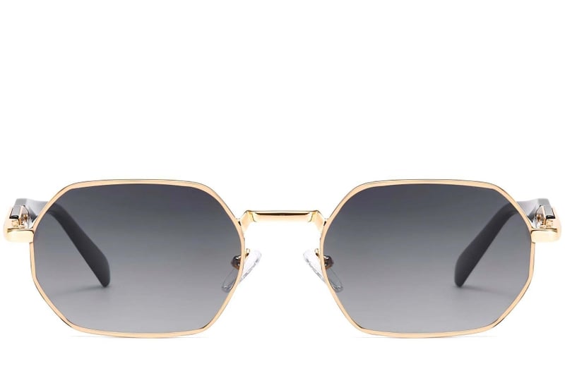 Geometric Golden Metal Sunglasses #BS2503-0044