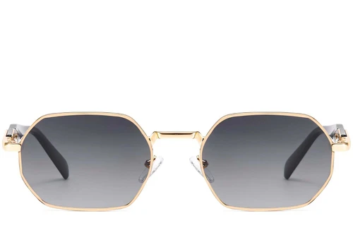Geometric Golden Metal Sunglasses #BS2503-0044