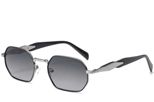 Geometric Black Metal Sunglasses #BS2503-0046