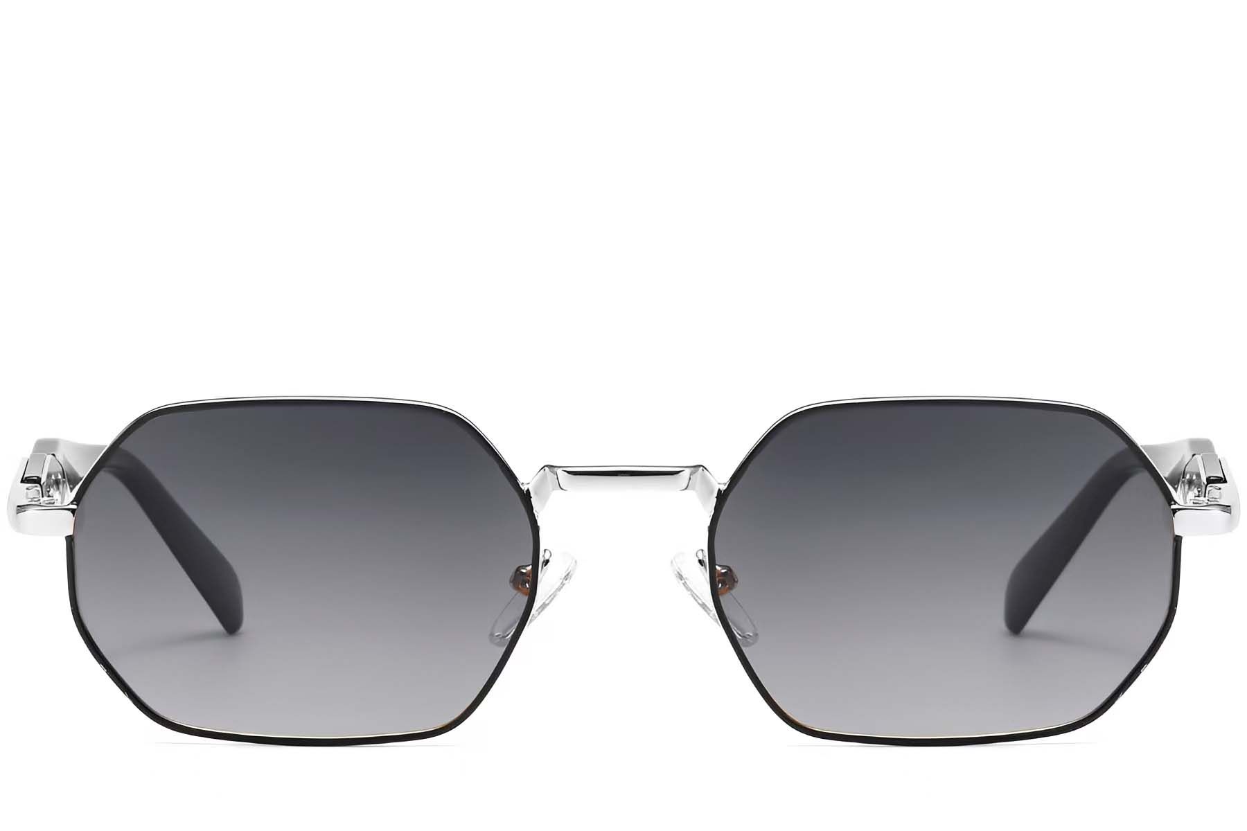 Geometric Black Metal Sunglasses #BS2503-0046
