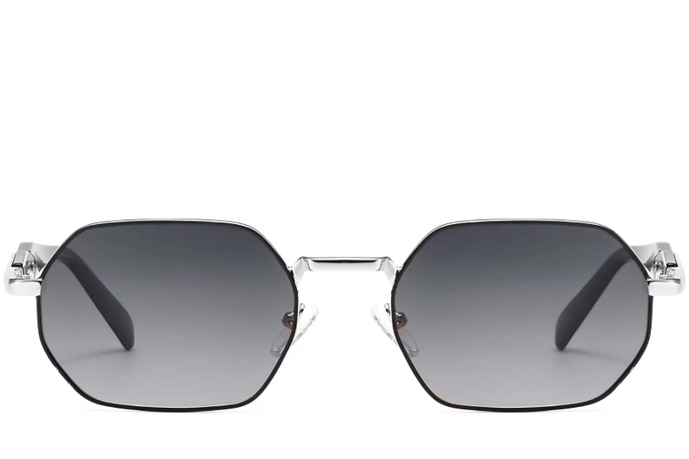 Geometric Black Metal Sunglasses #BS2503-0046