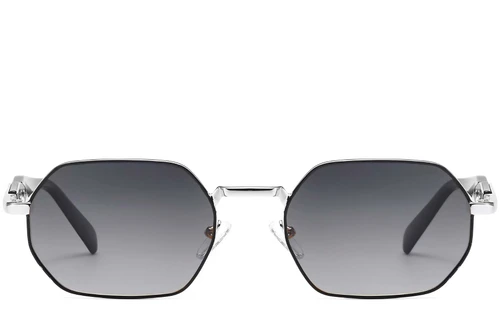 Geometric Black Metal Sunglasses #BS2503-0046