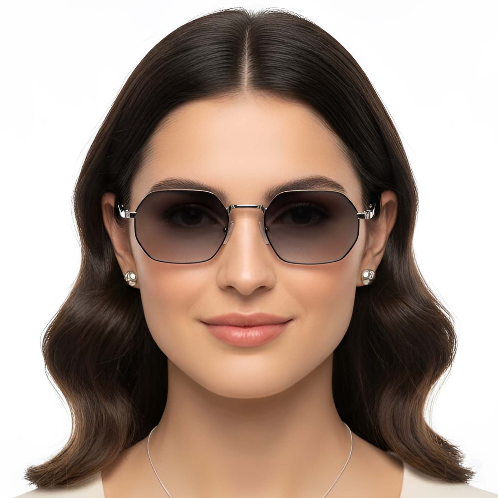 Geometric Black Metal Sunglasses #BS2503-0046