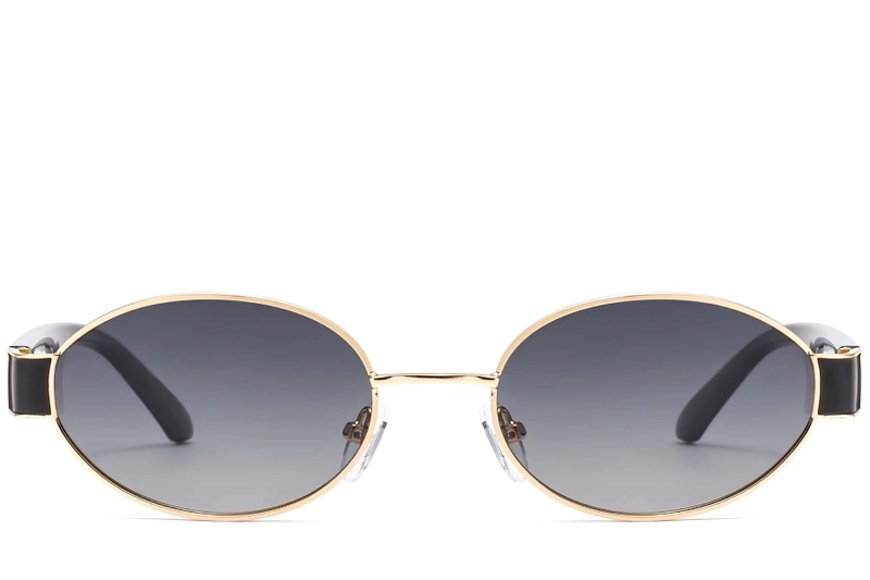 Oval Golden Metal Sunglasses #BS2503-0047