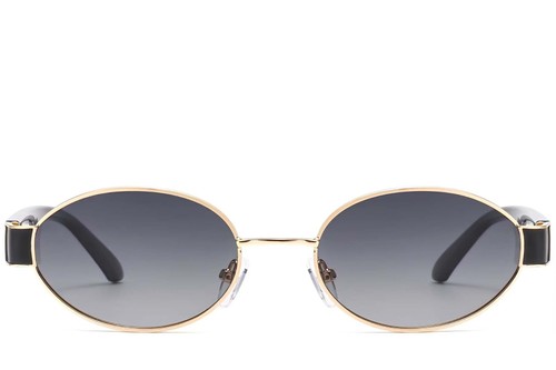 Oval Golden Metal Sunglasses #BS2503-0047