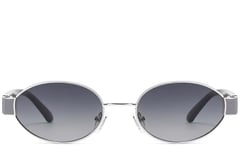Oval Silver Metal Sunglasses #BS2503-0050