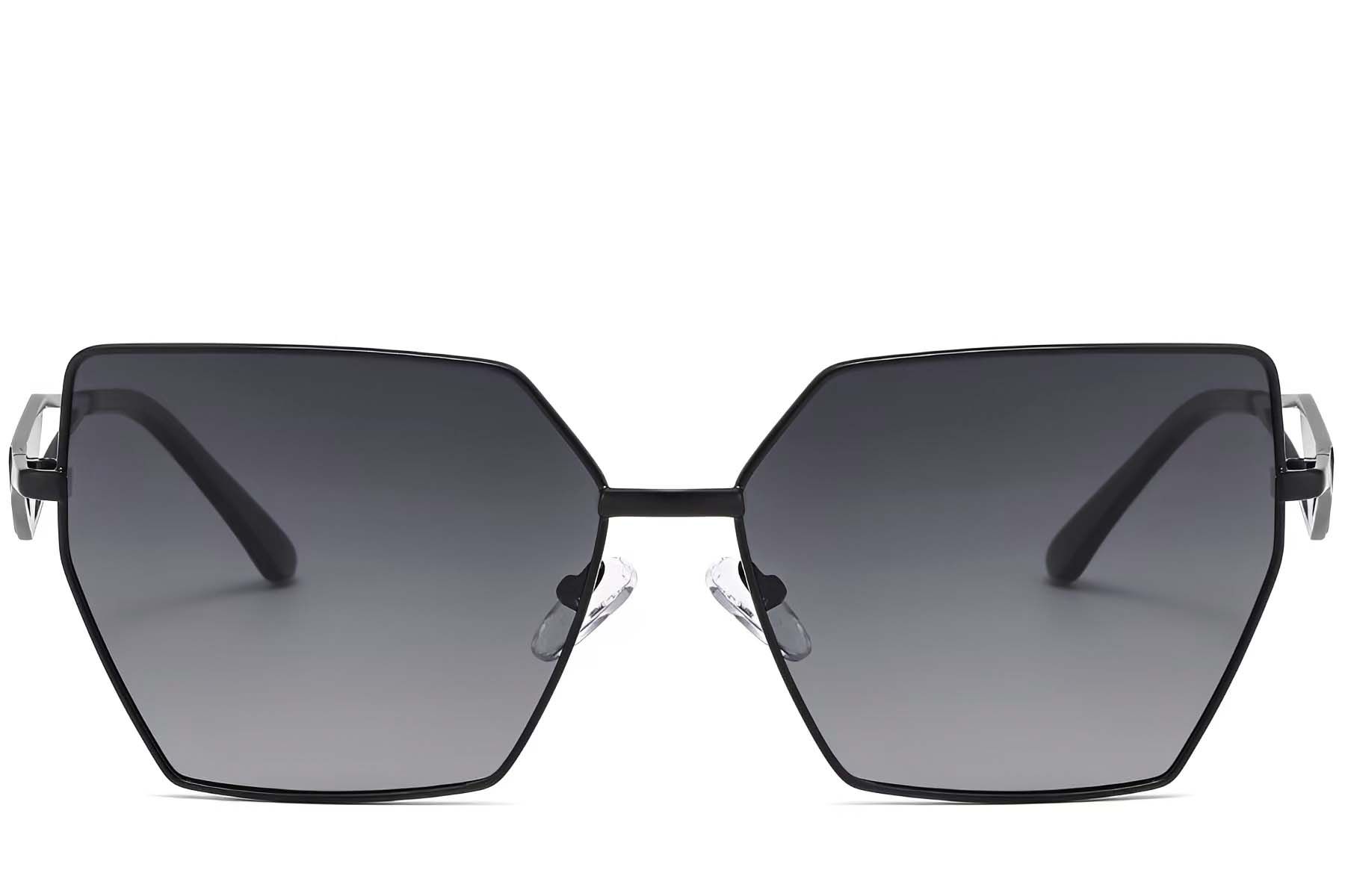 Geometric Black Metal Sunglasses #BS2503-0051