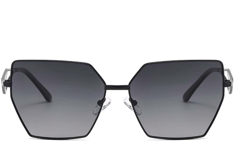 Geometric Black Metal Sunglasses #BS2503-0051