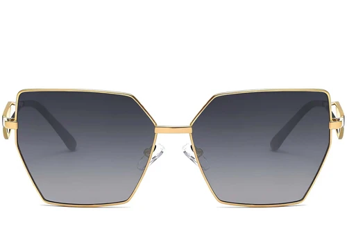 Geometric Golden Metal Sunglasses #BS2503-0052