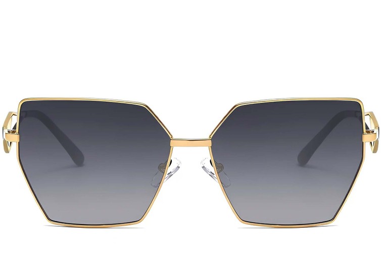 Geometric Golden Metal Sunglasses #BS2503-0052