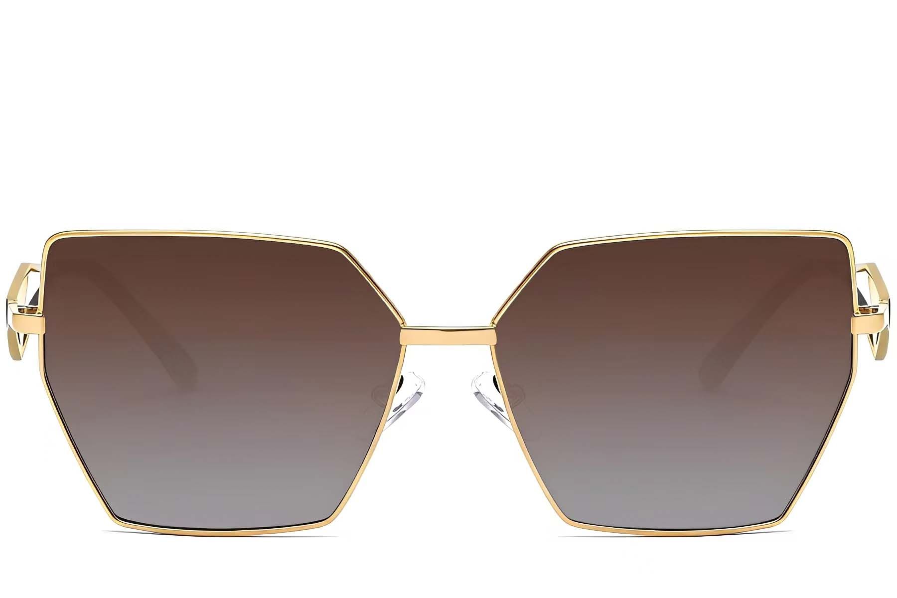 Geometrische goldene Metall-Sonnenbrille #BS2503-0053