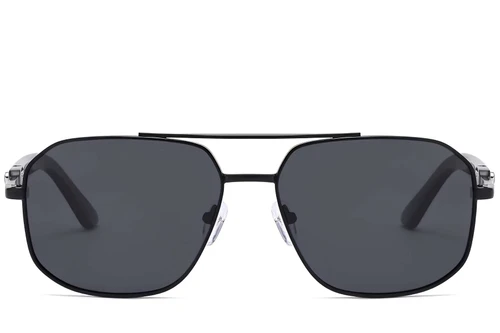Lunettes de soleil aviateur en métal noir #BS2503-0054